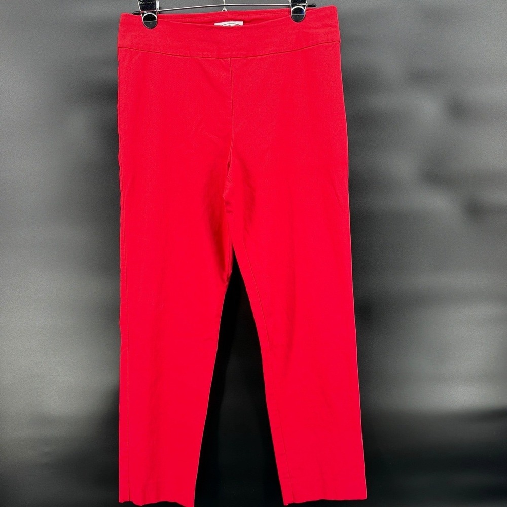 Patchington Womens 10 Red Pull On Slim Leg Pants Stretch Rayon Career Workwear